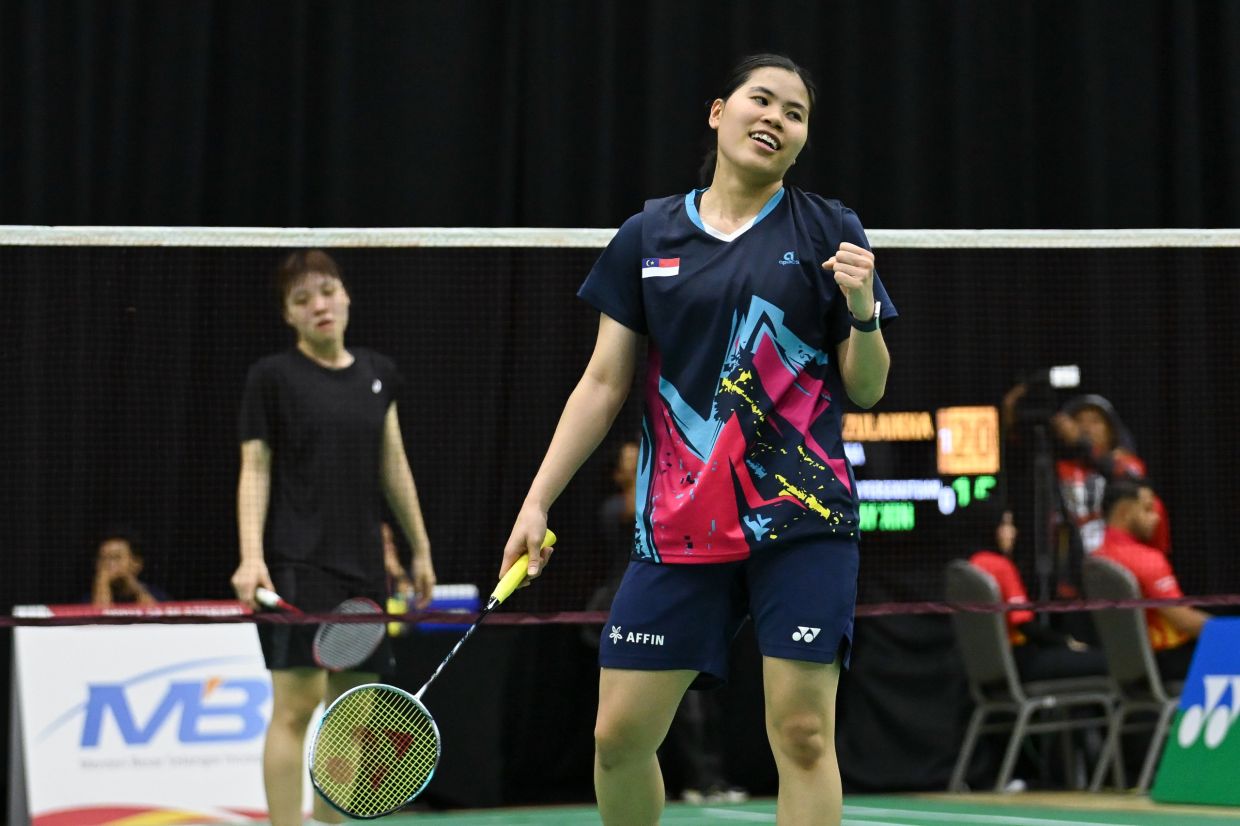 Siti Zulaikha reacting after beating Kay Xin in the final. — IZZRAFIQ ALIAS/The Star