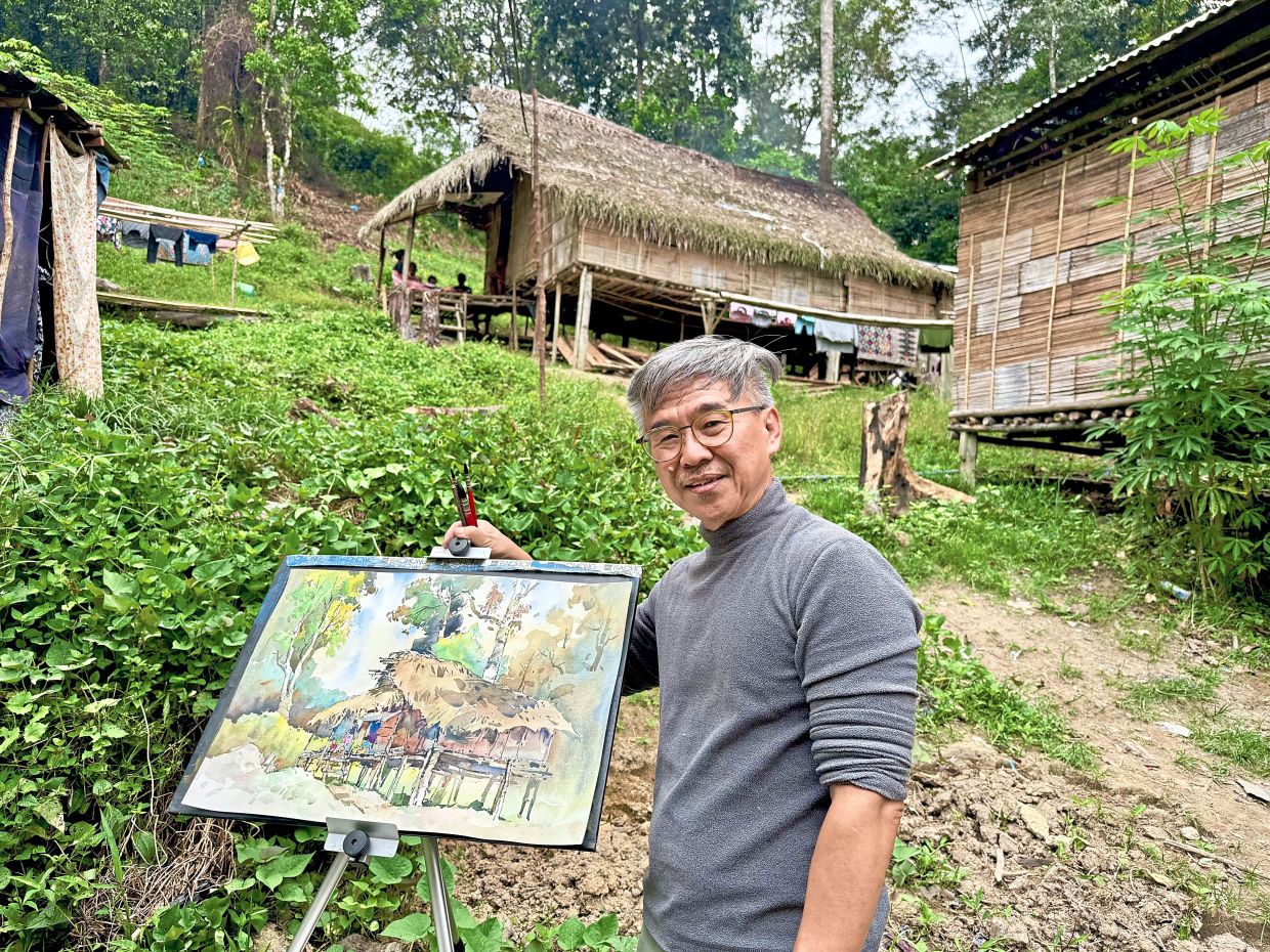 Chua favours watercolour for its versatility on location, while larger acrylic works are completed in his home studio. Photo: Calvin Chua