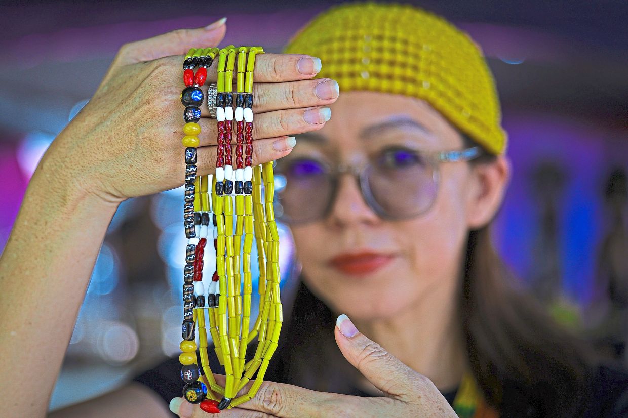 Deborah: Beaded accessories complete Lun Bawang traditional attire and represent our identity.