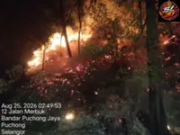 Firefighters battle one-acre forest fire in Bandar Puchong Jaya