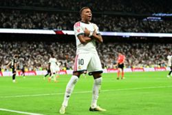 Soccer-Mbappe hat-trick powers Real Madrid past Real Sociedad on Mourinho's Bernabeu return