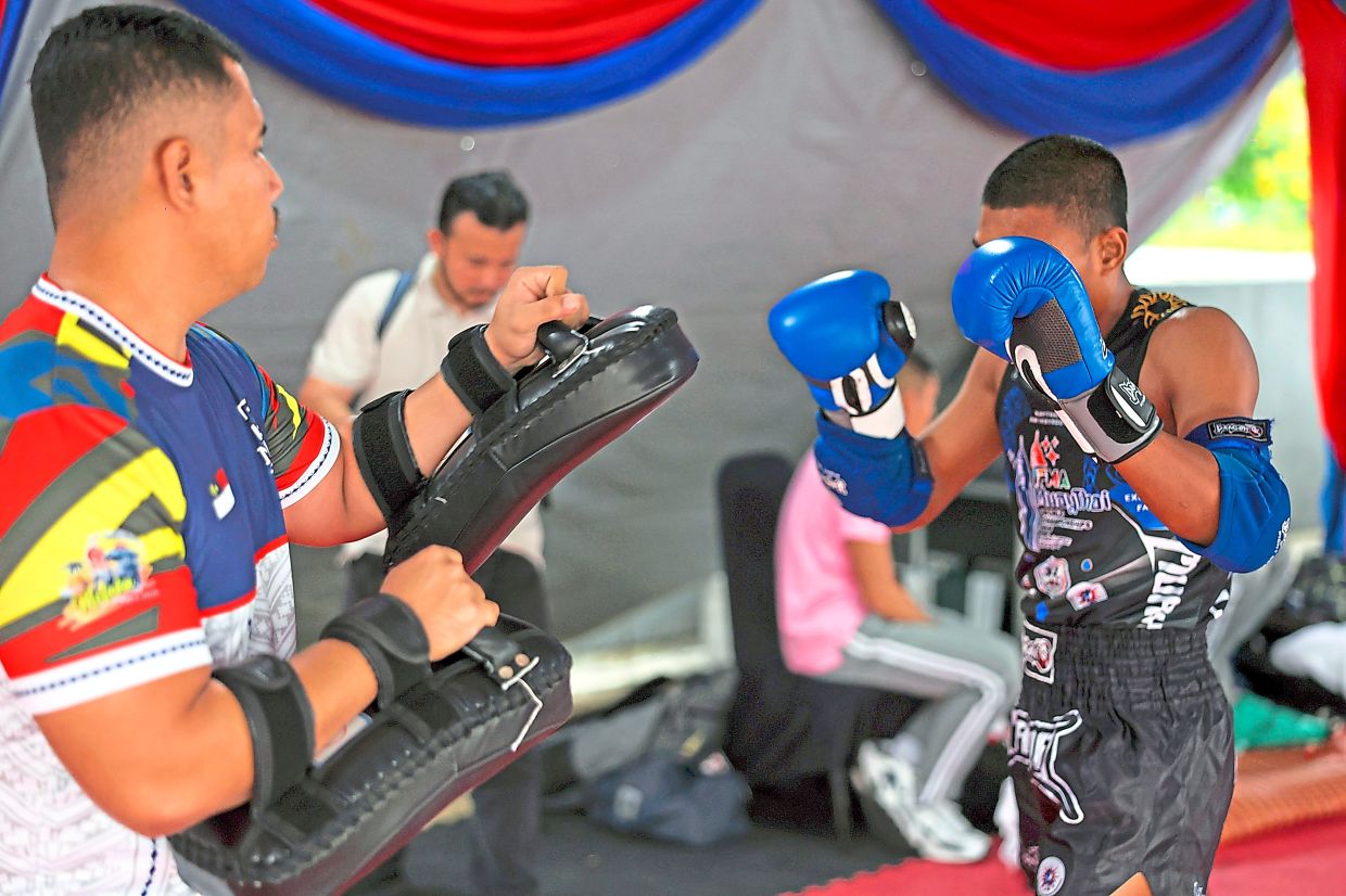 Akil during a training session ahead of their participation in the IFMA Muay Thai World Championships held in Kuala Lumpur.