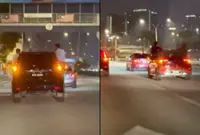 Seven foreigners nabbed over dangerous car stunt