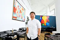 Inside an art gallery, Black Lion Steakhouse combines culinary art with culture