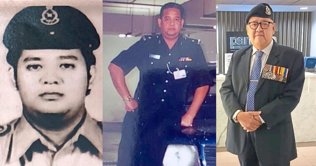 Salihuddin’s early days as a young officer to the era before his retirement in 2006 and later donning his medals. — Photos courtesy of Salihuddin