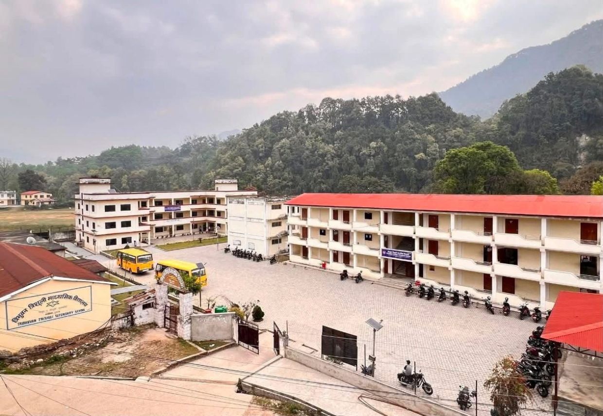 Tribhuvan Trishuli Secondary School that was destroyed in the deadly flash floods and landslides of Aug 26, 2026, in this handout photograph made available to Reuters in Nuwakot, Nepal, on Aug 31, 2026. - Photo: Rajendra Dawadi via Reuters