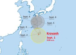 Typhoon Krovanh forms in Pacific Ocean south of Japan, moving towards Okinawa Prefecture’s main island