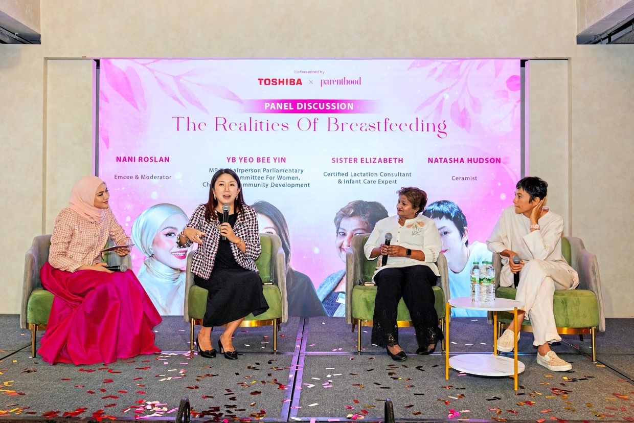 (From left) Nani, Yeo, Richard and Hudson sharing insights on motherhood and breastfeeding.