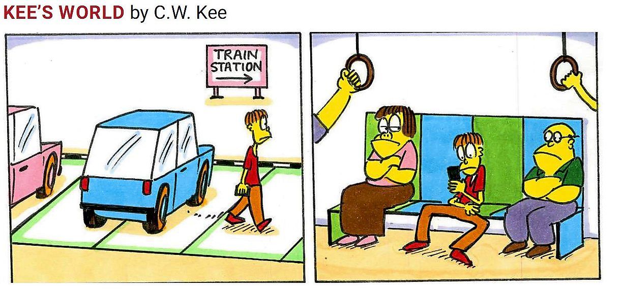 One inconsiderate commuter’s habits – bad parking and hogging two train seats – inspired Kee’s comic script.