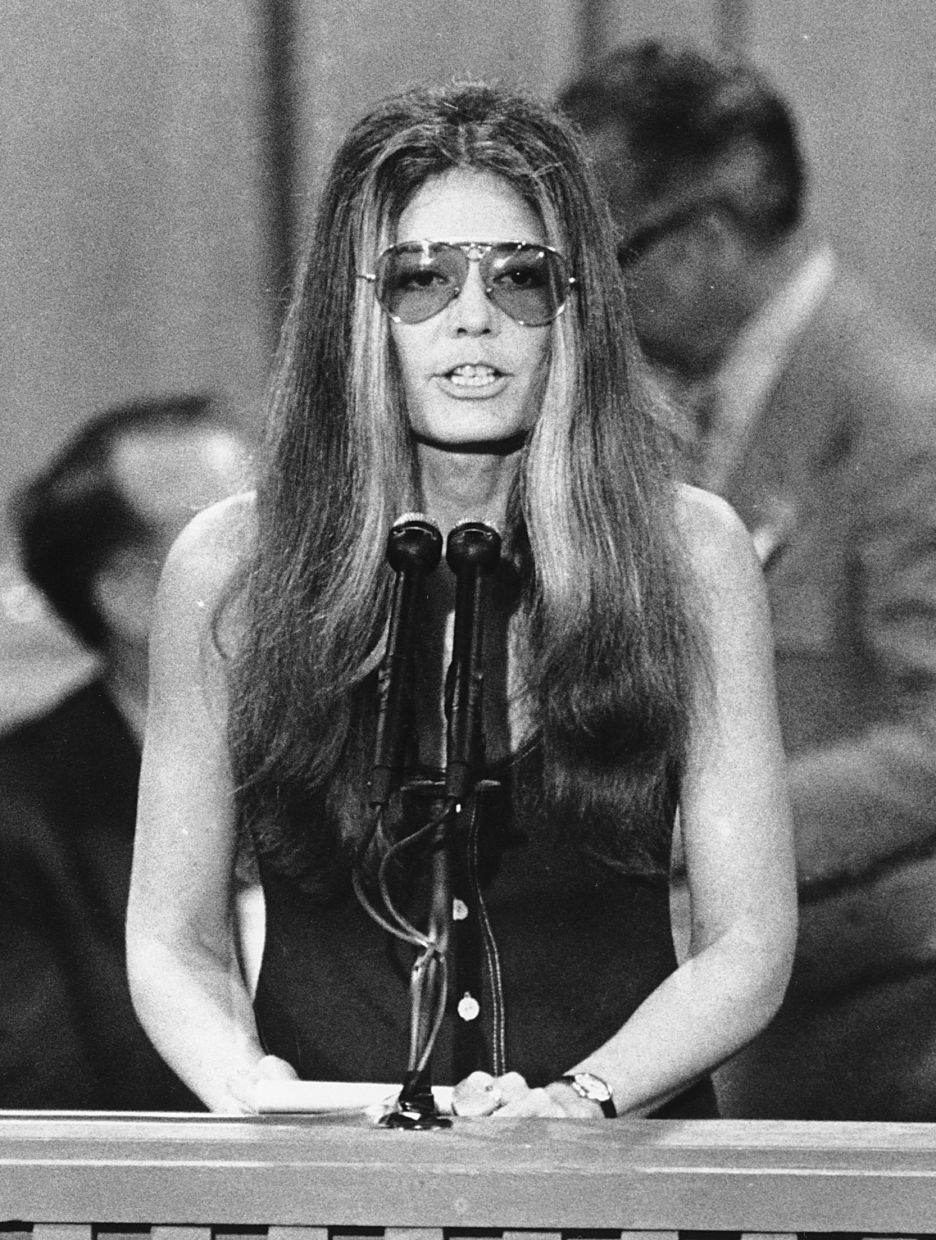 Steinem speaks at the Democratic National Convention in Miami Beach, Florida on July 13, 1972.Photo: AP