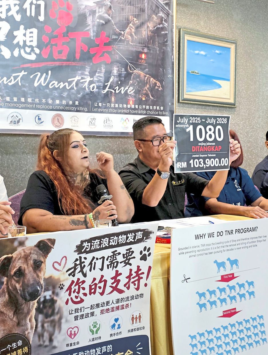 Morris (left) says the NGO has spent more than RM103,000 in a year’s span from July 2025 to get stray dogs released from MBI pound.
