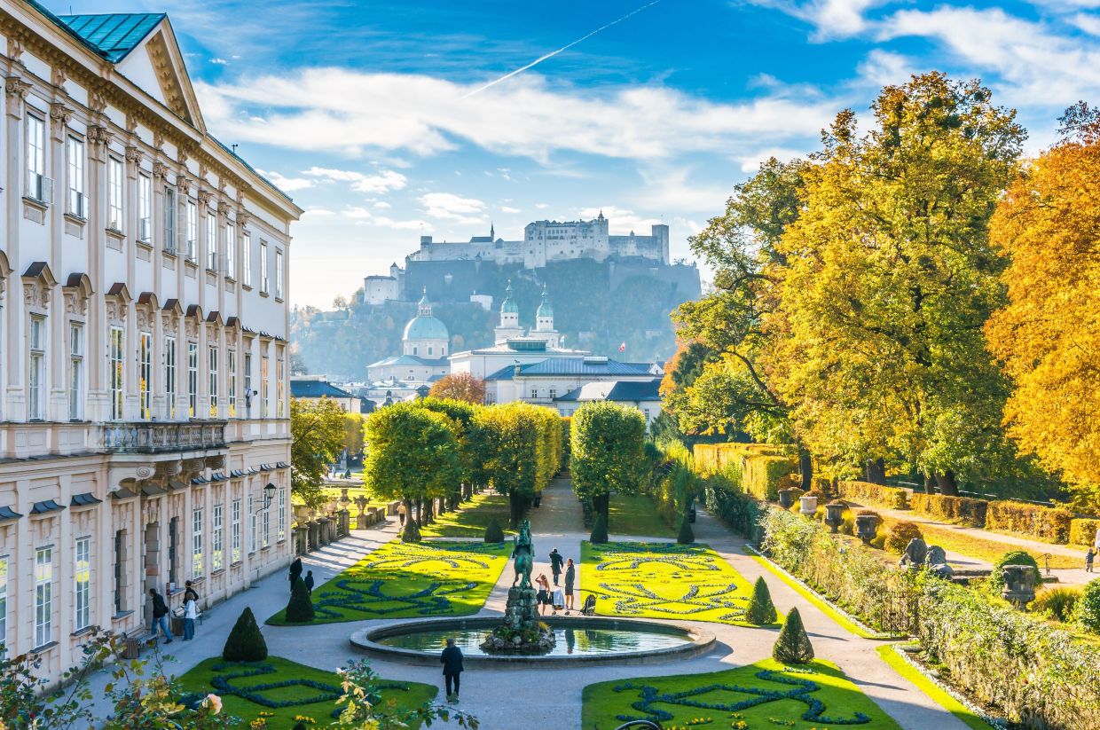 Stroll through Salzburg's beautiful Mirabell Gardens, made famous by The Sound of Music.