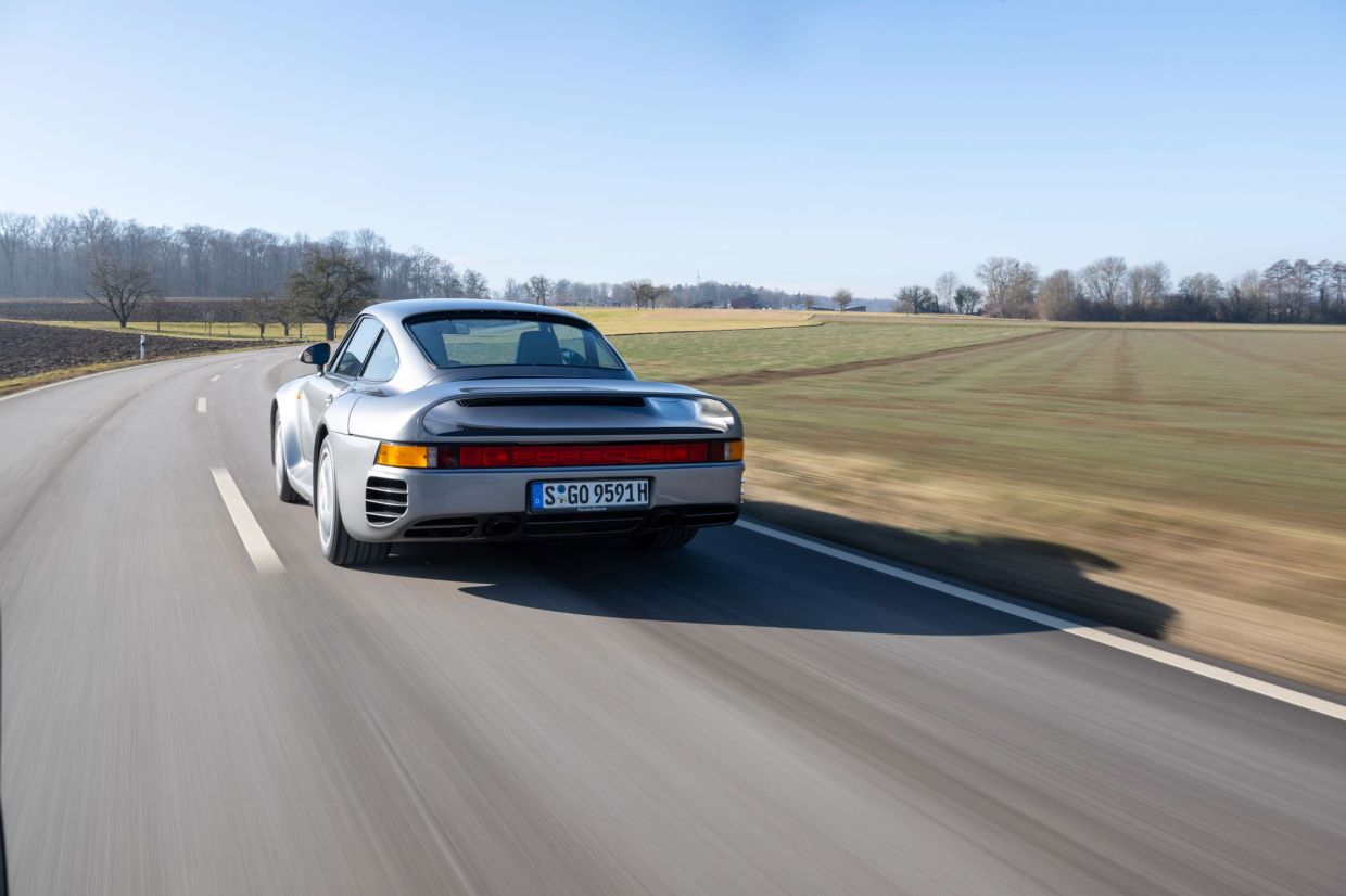 By the time the second turbocharger kicks in at high revs, all you can see of the 959 are its rear lights. — Deniz Calagan/Porsche/dpa