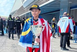 Qabil Irfan crashes during Moto4 European Cup practice in Spain
