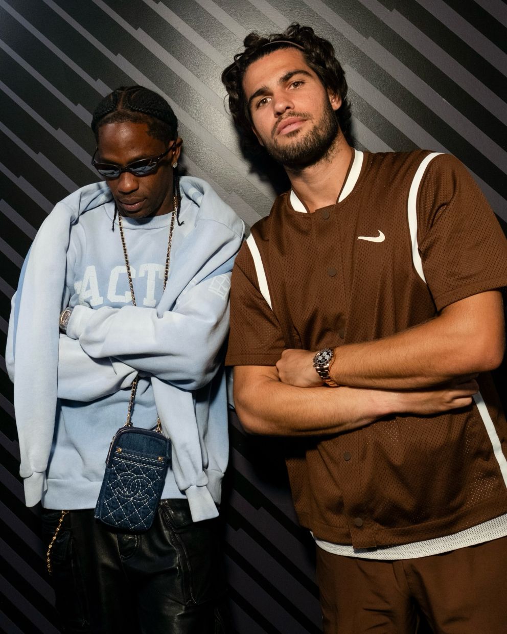 Travis Scott (left) Carlos Alcaraz are among the famous faces seen all dressed up for the US Open. and Photo: US Open/Instagram
