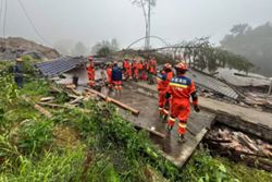 Mudslide kills two and leaves 10 missing in China after heavy rain from Typhoon Saudel