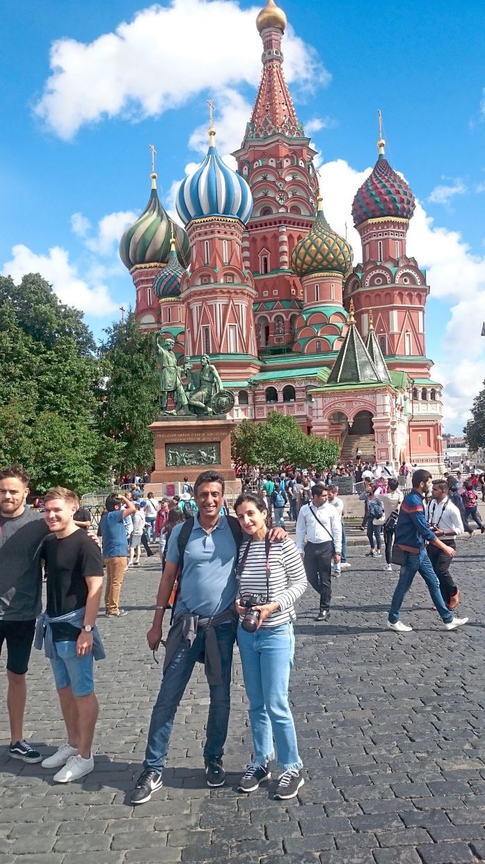 Premanand and his wife in Russia. — PREMANAND NANU