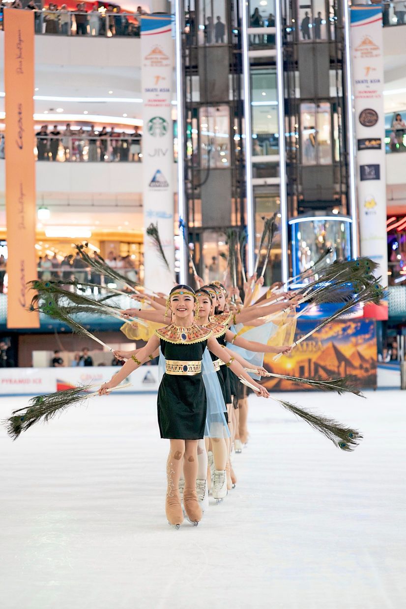 An Egyptian-inspired performance by skaters from Sunway Pyramid Ice Academy.