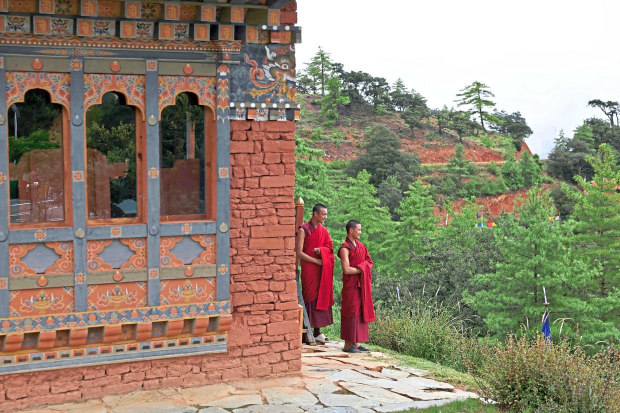 Monks arrive to attend the Global Conscious Food Systems Summit in Paro, Bhutan on September 1, 2026. — Photo: Niharika KULKARNI / AFP