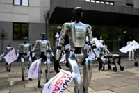 Robots protest rampant AI in Poland