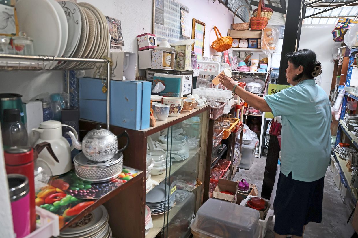 Used household items for sale at Lighthouse Thrift Store. 