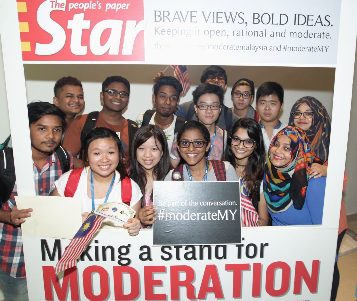 2015: A 2015 event in Shah Alam under The Voices of Moderation youth campaign, which was first introduced in 2014 and aimed at encouraging youth to speak up against extremism.