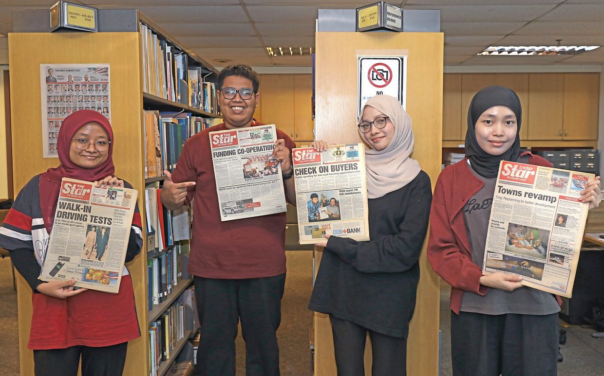UiTM interns assisting the Info Centre in digitising decades of newspaper archives, helping preserve The Star’s rich history while making its vast collection of records more accessible to future generations.