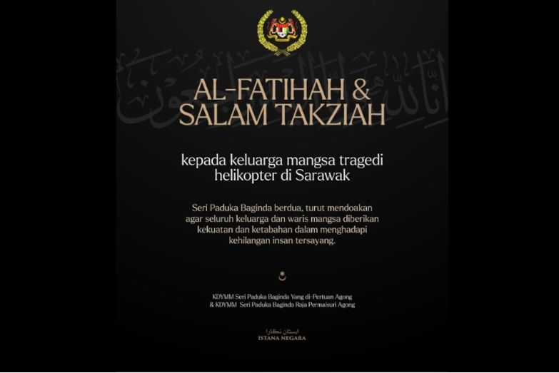 Yang di-Pertuan Agong and Permaisuri Express Condolences to Families of Helicopter Tragedy Victims