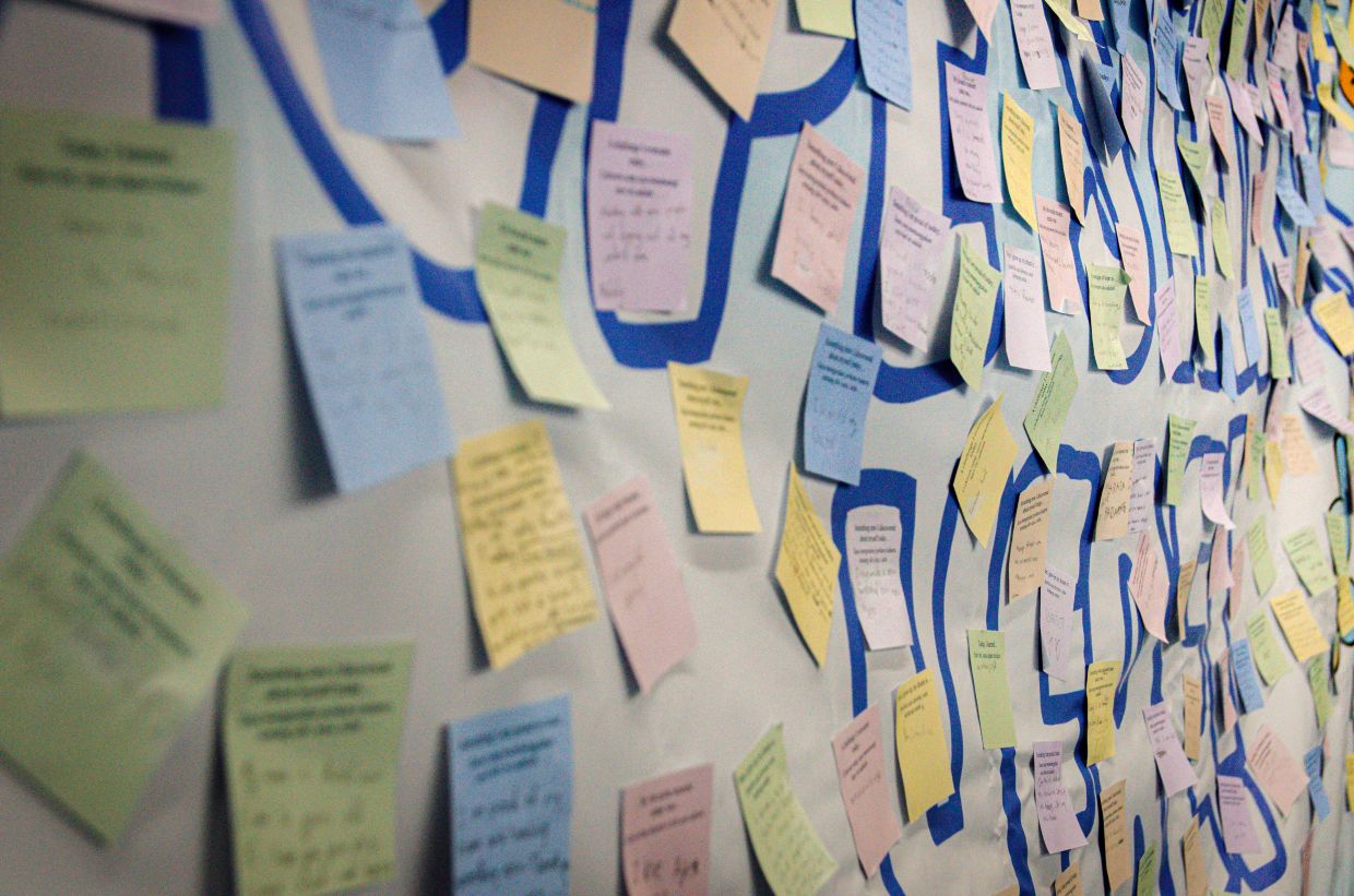 At the end of the camp, the children were given sticky notes to write down their hopes and reflections. Photo: Hope2Kids