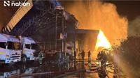 Fire guts Ayutthaya mattress factory as crews battle to protect nearby homes