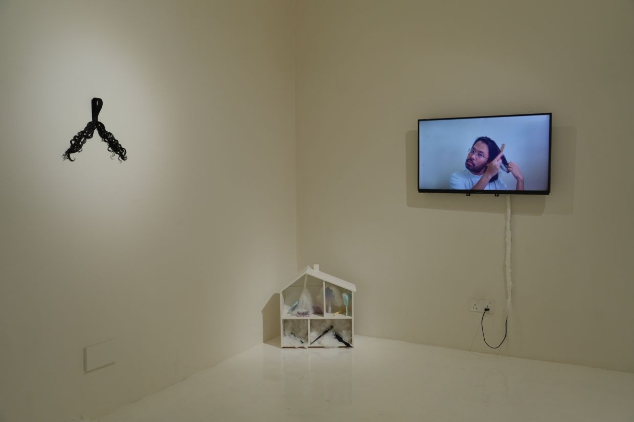 The Back Room in KL is currently showing contemporary artist Umar Sharif's debut solo exhibition 'Salon Hang: Let Your Hair Down'. Photo: Handout 