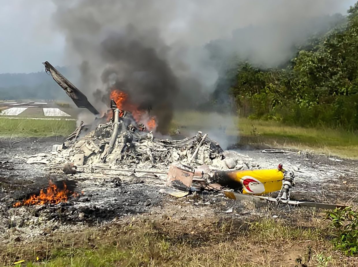 Autopsy confirms severe burns killed all five in Long Lellang helicopter crash