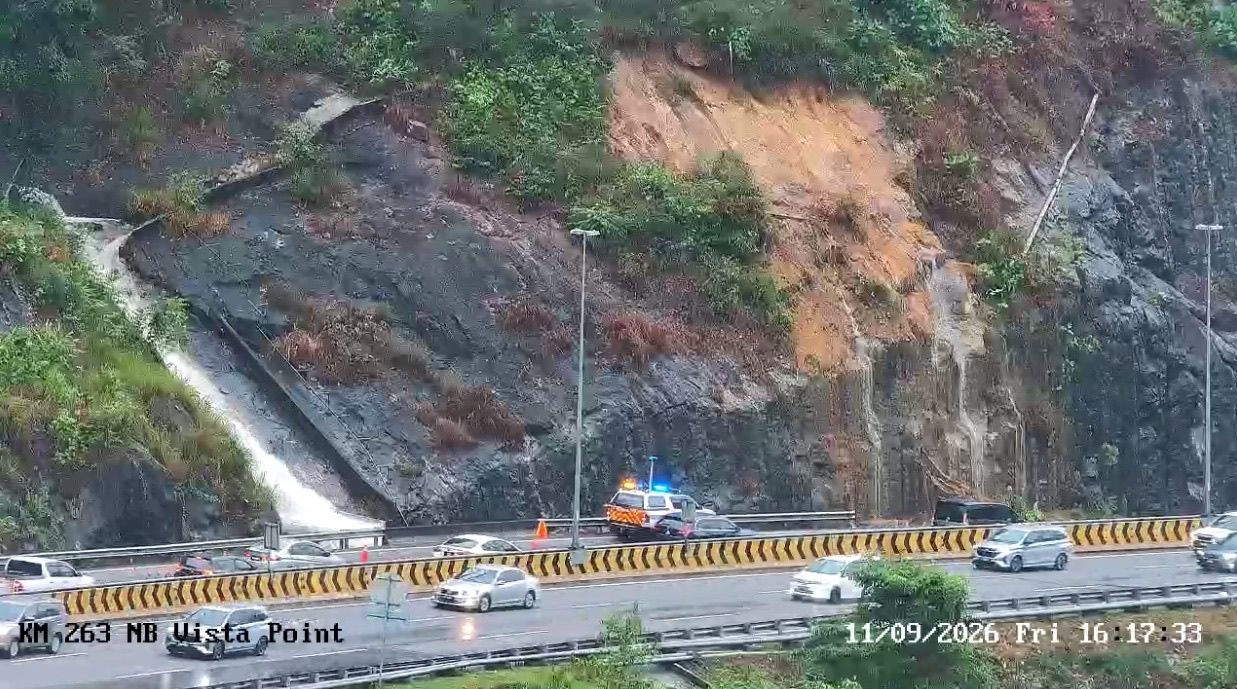 Highway authorities plan North-South Expressway lane closure at Menora Tunnel after slope collapse