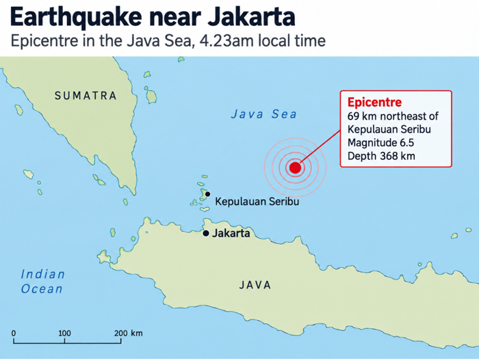 Jakarta jolted by 6.5 magnitude quake, tremors felt across Indonesia’s Java and Sumatra