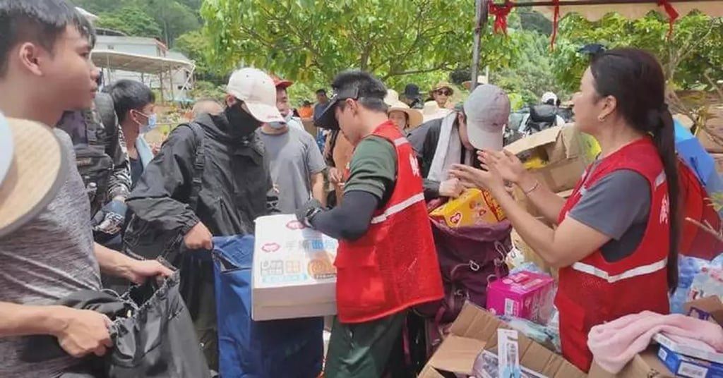 The photo above shows disaster relief work in progress to distribute essential supplies to those in need. -- Photo: Handout / SCMP