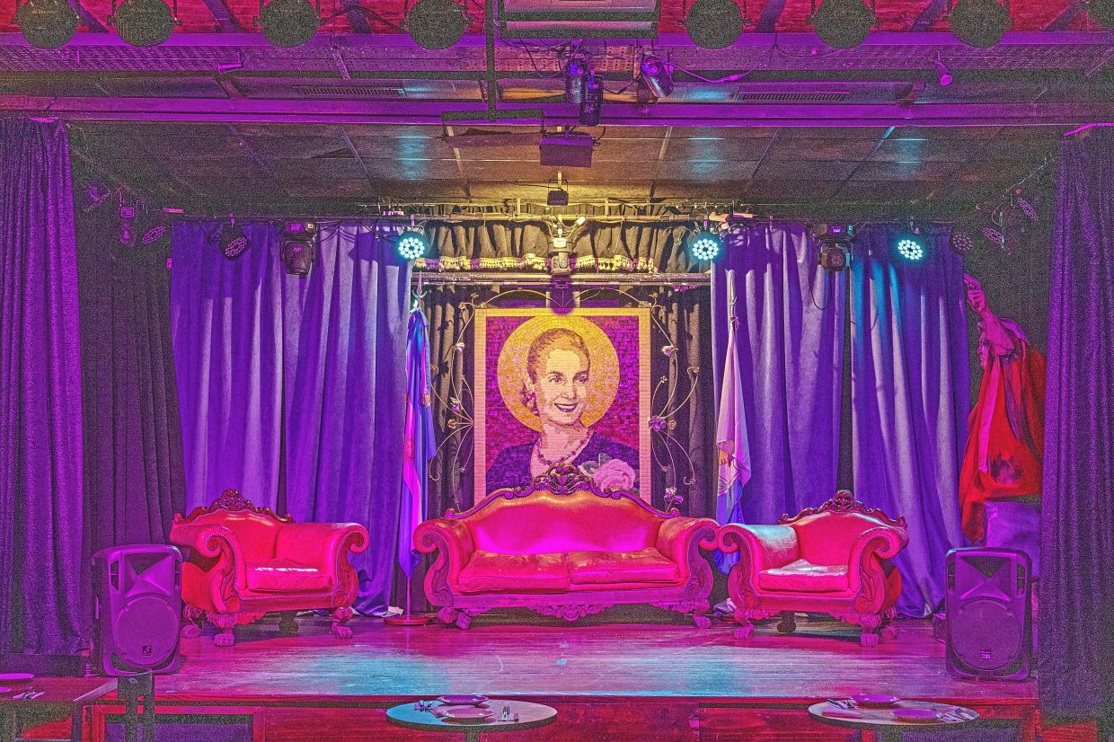 A mosaic of Evita Peron, who with her husband, former Argentine president Juan Peron, founded Peronism, one of the world’s most durable populist movements that Milei now aims to dismantle, in Buenos Aires, Argentina. — Sarah Pabst/The New York Times