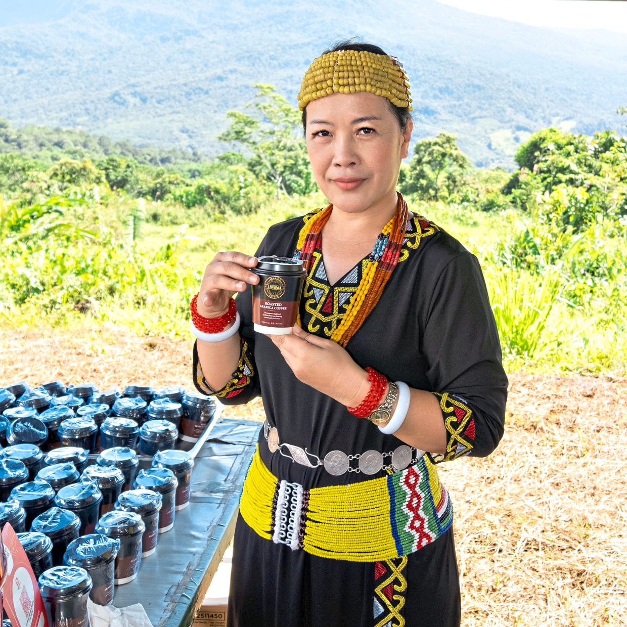 Arabica coffee, a key Linawa product, is served during the handover ceremony of the brand to the cooperative.