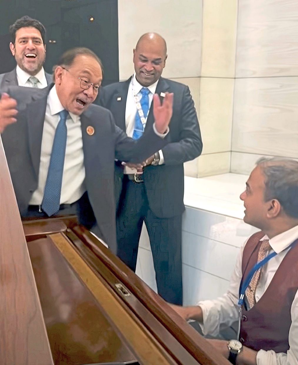 Hitting the right notes: Anwar’s performance offered an unexpected musical bridge between Malaysia and India. — Photo taken from Anwar’s Facebook page