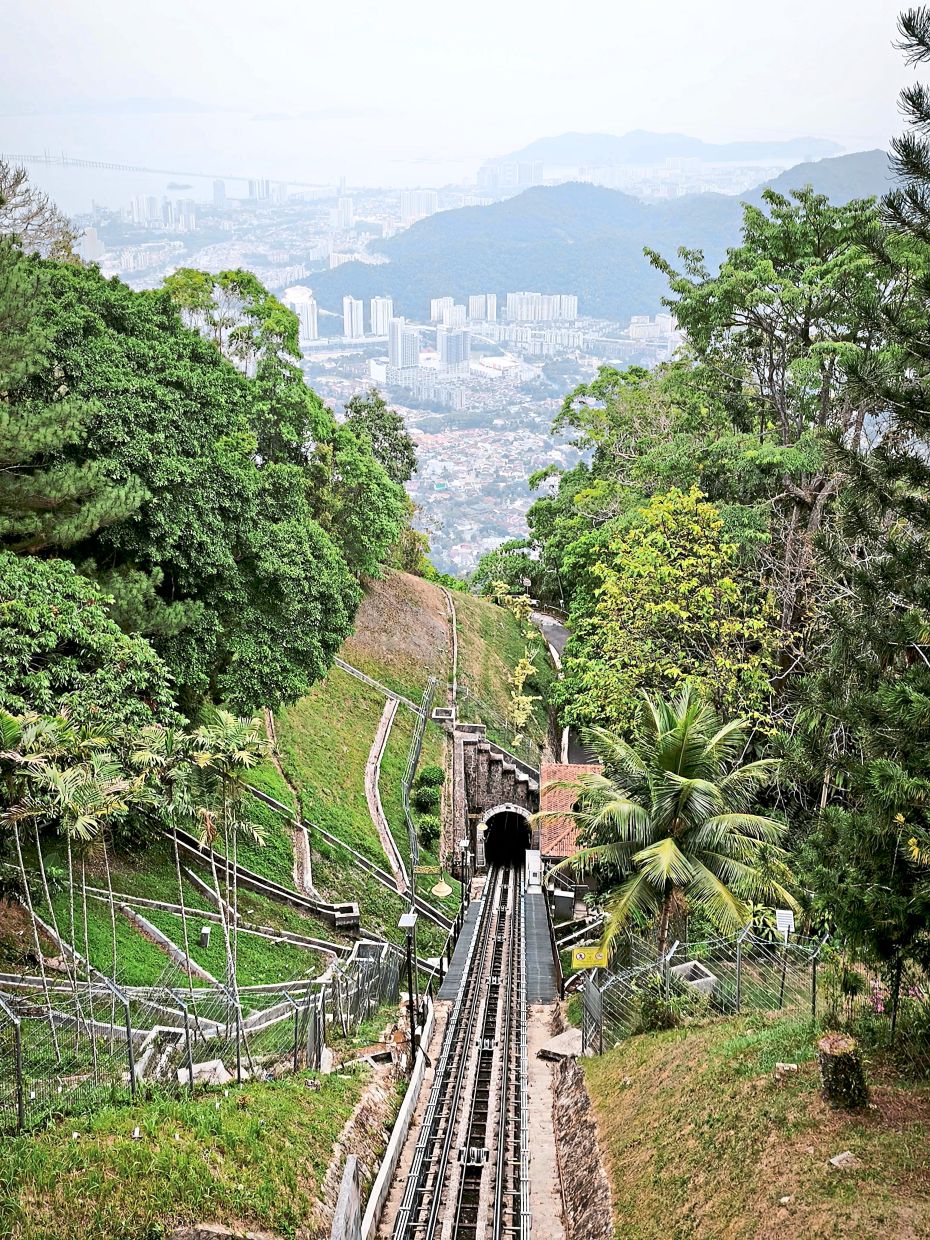 The ride on the funicular train to Penang Hill takes only about five minutes.