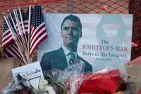 Memorial statue of conservative activist Charlie Kirk vandalized