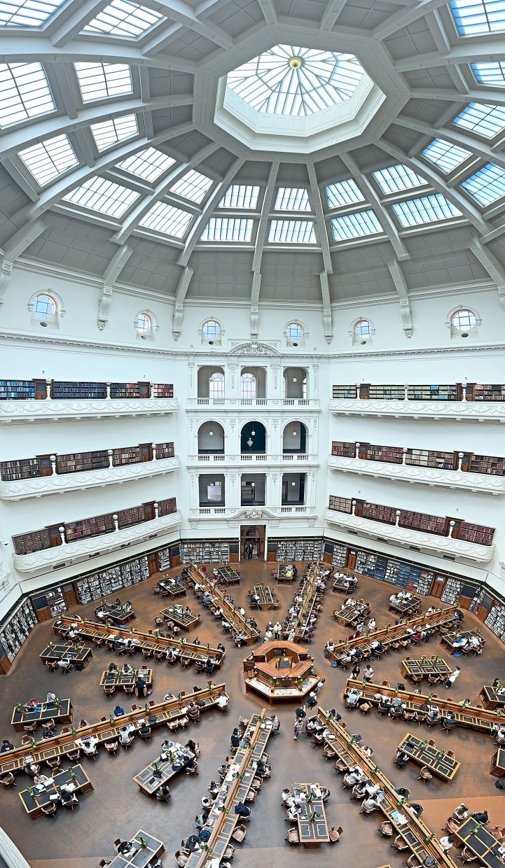 The La Trobe Reading Room at the State Library Victoria is open to the public.