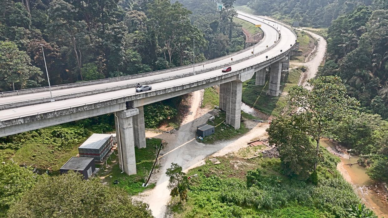 A bird’s eye view of EKVE cutting through the Ampang Forest Reserve in Selangor.