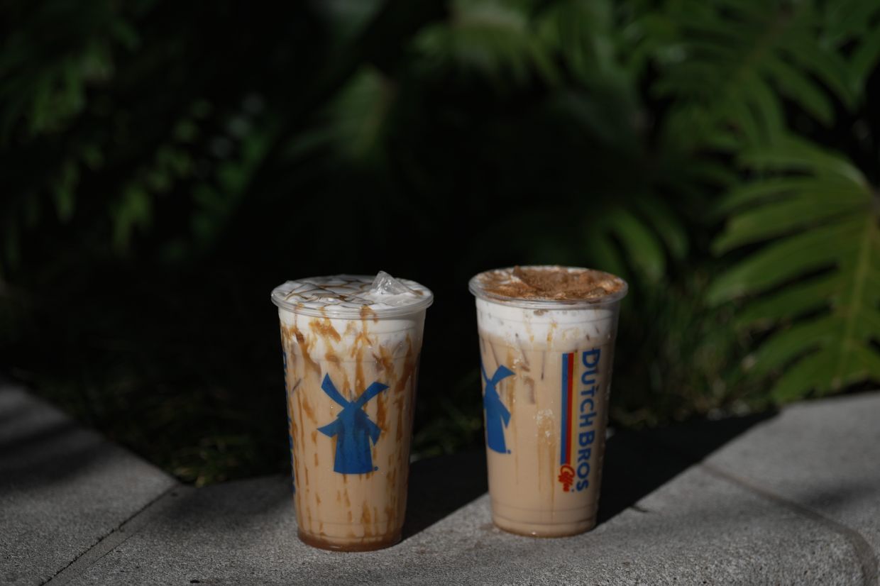 Dutch Bros drinks with Soft Top are displayed in Los Angeles. – Photo: AP/Jae C. Hong