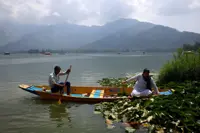 In Kashmir, lake weeds mix with traditional art