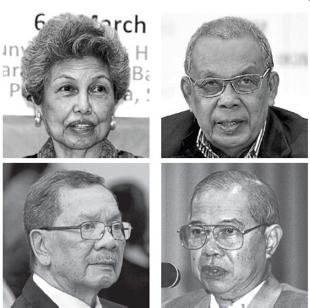 Legacies remembered: (Clockwise from top left) Siti Norma, Abdul Hamid, Mohd Eusoff and Mohamed Dzaiddin were honoured at a formal ceremonial court session held in memory of the departed members of the legal profession.