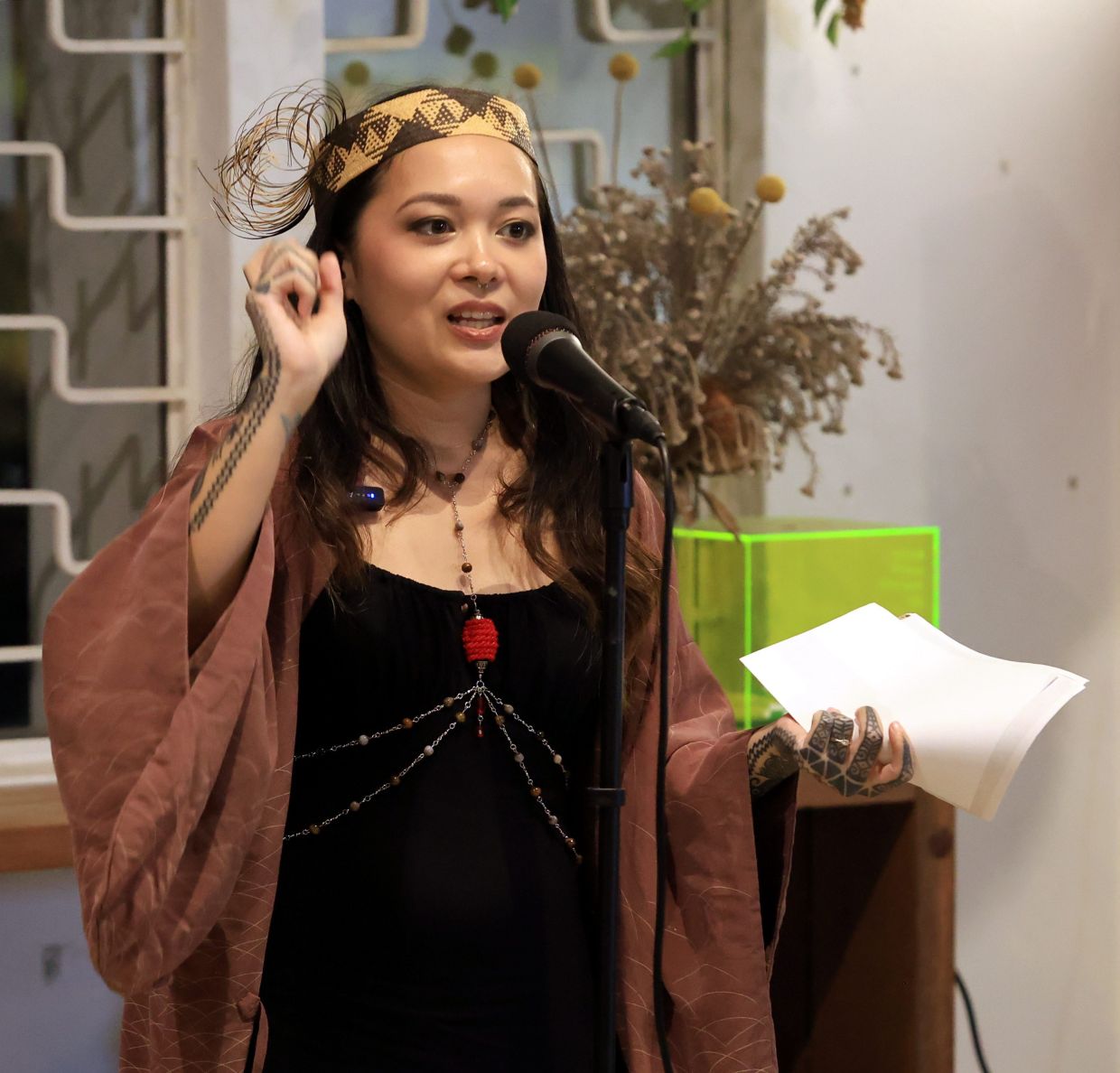 Poet Luhong Balan performing at the 'Sacred Grounds' show in Kuala Lumpur last year. Photo: The Star/Chan Tak Kong