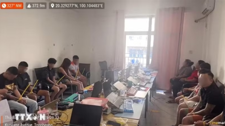 越南和老挝合作破获跨国网络诈骗团伙