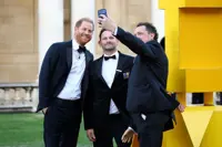 Prince Harry makes first public appearances 'back on British soil'