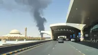 Flames, smoke seen near Riyadh airport after Saudi warning of aerial attack threat