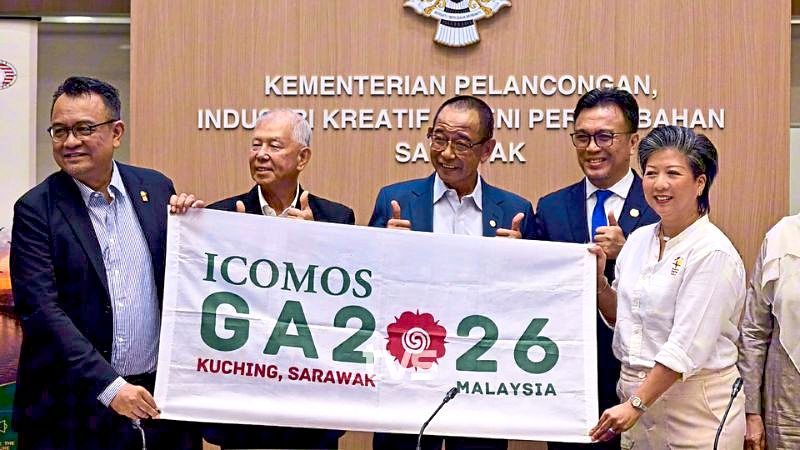 Abdul Karim Rahman (centre) says the symposium represents an important milestone for both Sarawak and Malaysia. — TVS screencapture